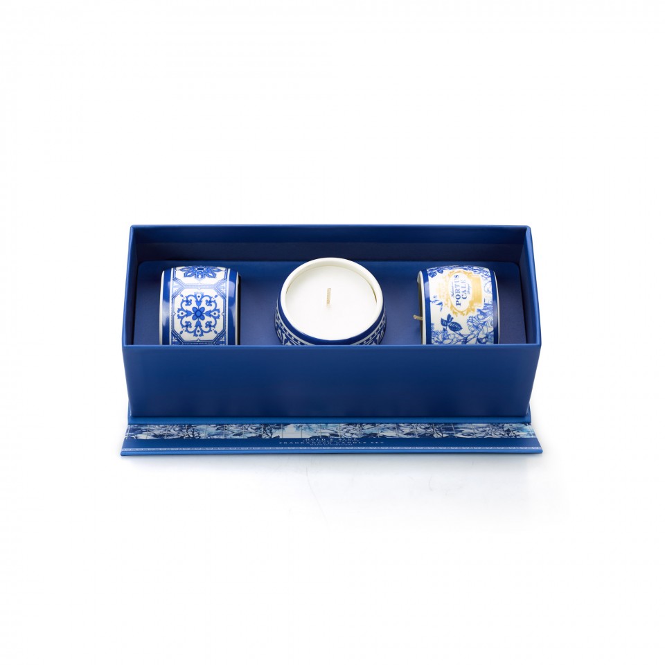 Conjunto de Velas Aromáticas Portus Cale Gold&Blue