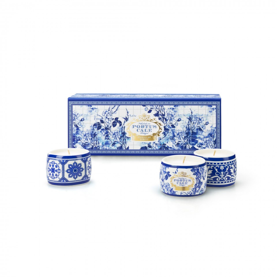 Conjunto de Velas Aromáticas Portus Cale Gold&Blue